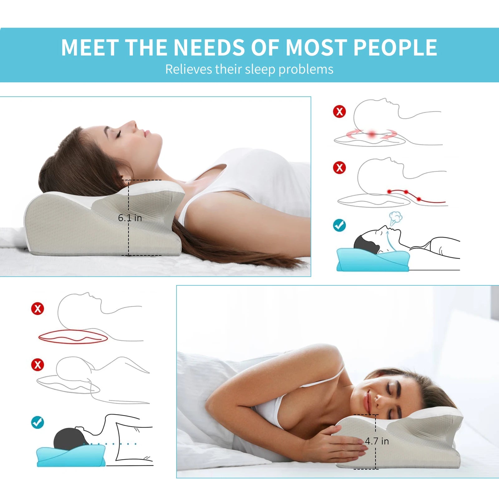 Almohada cervical ergonómica